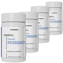 Kit 4 Potes Potássio Puro 100% Natural Suplemento Alimentar Original Natunectar Vitamina Magnésio 240 Capsulas
