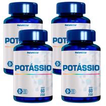 Kit 4 Potes Potássio Puro 100% Natural Suplemento Alimentar Original Natunectar Vitamina Magnésio 240 Capsulas
