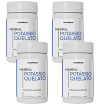 Kit 4 Potes Potássio Puro 100% Natural Suplemento Alimentar Original Natunectar Vitamina Magnésio 240 Capsulas