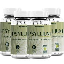 Kit 4 Potes Psyllium Suplemento Alimentar Produto Natural 100% Puro Original Premium 60 Cápsulas Natunéctar