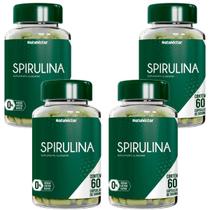 Kit 4 Potes Spirulina Suplemento Alimentar Natural Vitaminas 100% Puro Natunéctar 240 Capsulas