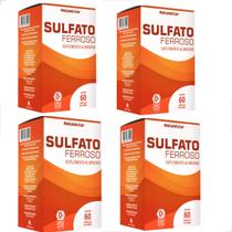 Kit 4 Potes Sulfato Ferroso 34mg Suplemento Natural Vitamina Ferro Original Natunectar Total 240 Capsulas