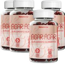 Kit 4 Potes Suplemento Alimentar Ágar Ágar 240 Capsulas 640mg em pó Natural Sem Sabor fonte de Fibras