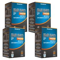 Kit 4 Potes Suplemento Alimentar Imuno Pro+ Vitaminas C D Própolis Zinco Natural 240 Capsulas Natunéctar Original