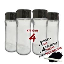 Kit 4 Potes T130 Tempero de Cozinha + Etiquetas + Caneta Giz Kit 4 Potes T130 Tempero de Cozinha + Etiquetas + Caneta Giz
