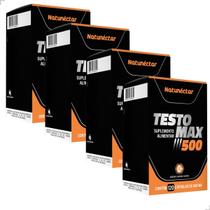 Kit 4 Potes Testomax Suplemento Natural Puro 100% Original Testo Natunectar 480 Capsulas Vitaminas A B1 B3 C D E Zinco Selênio Magnésio Cafeína