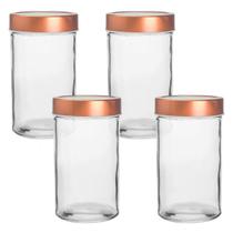 Kit 4 Potes Vidro Borossilicato Tampa Acrílico 500Ml Lyor Kit 4 Potes Vidro Borossilicato Tampa Acrílico 500Ml Lyor