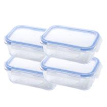 Kit 4 Potes Vidro Hermético com trava Marmita Borossilicato 1040ml