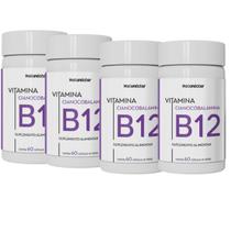 Kit 4 Potes Vitamina B12 Cianocobalamina 9,94 Mcg Suplemento Alimentar Concentrado natural 100% Puro Natunéctar 240 Capsulas