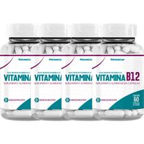 Kit 4 Potes Vitamina B12 Cianocobalamina 9,94 Mcg Suplemento Alimentar Concentrado natural 100% Puro Natunéctar 240 Capsulas