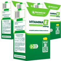 Kit 4 Potes Vitamina E Suplemento Alimentar Natural Natunectar 100% Puro Original 120 Capsulas/comprimidos