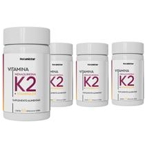 Kit 4 Potes Vitamina K2 D3 Menaquinona 240 Capsulas Ultra Concentrada Original Suplemento Alimentar Natural