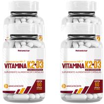 Kit 4 Potes Vitamina K2 D3 Mk7 Menaquinona 240 Capsulas Ultra Concentrada Original Suplemento Alimentar Natural