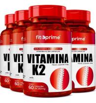 Kit 4 Potes Vitamina K2 Menaquinona 130Mcg 60Cps Fitoprime