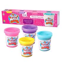 Kit 4 Potinhos De Massinhas Com Glitter Massa De Modelar Kit 4 Potinhos De Massinhas Com Glitter Massa De Modelar