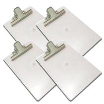 KIT 4 Prancheta A4 Acrílica Transparente Cristal C/ Prendedor Metal