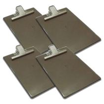 Kit 4 prancheta a4 fumê pegador em aço