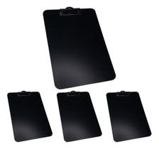 Kit 4 Prancheta Office Black Preta MDF Ofício A4 C/ Prendedor Metalizado Stalo Kit 4 Prancheta Office Black Preta MDF Ofício A4 C/ Prendedor Metalizado Stalo