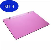 Kit 4 Prancheta Portátil Desenho Técnico Madeira Pink A3 -