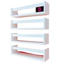 Kit 4 Prateleira Revisteiro De Parede Infantil Nicho Mdf40Cm Kit 4 Prateleira Revisteiro De Parede Infantil Nicho Mdf40Cm