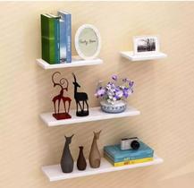 Kit 4 Prateleiras 20_30_40_50 cm x10 cm Mdf Organizadora Decoração Cozinha Quarto Banheiro - jhas mdf