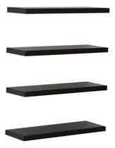 Kit 4 Prateleiras 30x10 Livros Decoração Parede - Preto