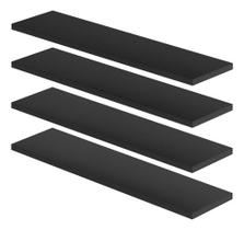 Kit 4 Prateleiras 60x10 Nicho Suporte Invisivel Mdf Madeira Cor Preto