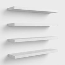 Kit 4 Prateleiras Branca Mdf 60x20cm 15mm Parede Sala Quarto Kit 4 Prateleiras Branca Mdf 60x20cm 15mm Parede Sala Quarto