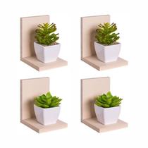 Kit 4 Prateleiras Buzios 15 X 12cm Bege Claro Kit 4 Prateleiras Buzios 15 X 12cm Bege Claro