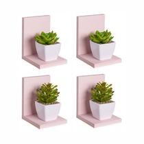 Kit 4 Prateleiras Buzios 15 X 12cm Rosa Claro Kit 4 Prateleiras Buzios 15 X 12cm Rosa Claro
