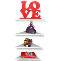 Kit 4 Prateleiras De Canto Branca 100 % Em MDF Para Decoração/Sala/Cozinha/Quarto/Escritório a Kit 4 Prateleiras De Canto Branca 100 % Em MDF Para Decoração/Sala/Cozinha/Quarto/Escritório a