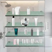 Kit 4 Prateleiras de Vidro Verde 40x10 cm Organização com Estilo e Elegância para Cozinha e Sala Kit 4 Prateleiras de Vidro Verde 40x10 cm Organização com Estilo e Elegância para Cozinha e Sala