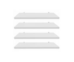 Kit 4 Prateleiras Decorativas 30x10 cm MDF Branco com Suporte Tipo Cadeirinha para Parede Kit 4 Prateleiras Decorativas 30x10 cm MDF Branco com Suporte Tipo Cadeirinha para Parede