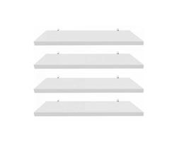 Kit 4 Prateleiras Decorativas 45x15 cm MDF Branco para Parede Sala Quarto Cozinha Escritório Kit 4 Prateleiras Decorativas 45x15 cm MDF Branco para Parede Sala Quarto Cozinha Escritório