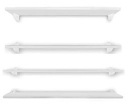 Kit 4 Prateleiras Decorativas 60x15 cm MDF Branco com Suporte para Parede Sala Quarto Cozinha Escritório Kit 4 Prateleiras Decorativas 60x15 cm MDF Branco com Suporte para Parede Sala Quarto Cozinha Escritório