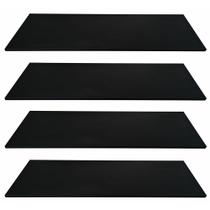 Kit 4 Prateleiras Mdf 50x25 Preto Nicho Livros Revista Kit 4 Prateleiras Mdf 50x25 Preto Nicho Livros Revista