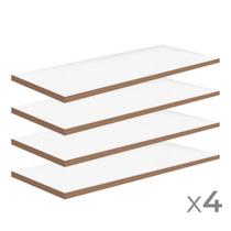 Kit 4 Prateleiras MDF Decorativa 50x25x1,5 Branco - Firenze