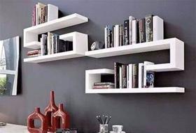 Kit 4 Prateleiras organizadoras em J/L MDF - 50 x 15 x 10 cm - Sala/Cozinha/Quarto/Decoração