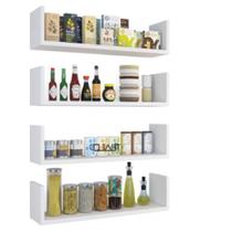 Kit 4 Prateleiras para Organização da cozinha - incluso suporte de instalação