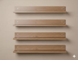 Kit 4 Prateleiras Porta Esmalte em MDF Organização 50cm Branca/Preta/Amadeirada Kit 4 Prateleiras Porta Esmalte em MDF Organização 50cm Branca/Preta/Amadeirada