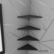Kit 4 Prateleiras Triangulares Em MDF Cor Preta Para Decoração/Sala/Cozinha/Quarto/Escritório a Kit 4 Prateleiras Triangulares Em MDF Cor Preta Para Decoração/Sala/Cozinha/Quarto/Escritório a