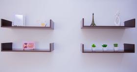 Kit 4 Prateleiras U Mdf 40x20 Tabaco Nicho Livros Revista