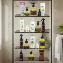 Kit 4 Prateleiras Vidro Fumê Temperado 35x10 cm Modernas e Resistentes Kit 4 Prateleiras Vidro Fumê Temperado 35x10 cm Modernas e Resistentes