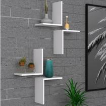 Kit 4 pratileira nicho versatil 40cm tipo l mdf decorativo