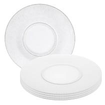 Kit 4 Prato Raso Forjado Vidro Refeição Transparente 25,5cm