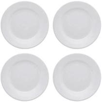Kit 4 Prato Sobremesa Cerâmica Gourmet Plus Branco 19cm