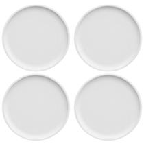 Kit 4 Pratos de Sobremesa Porcelana Branca Redondos 18,5cm Bold Germer Hotel Bar Restaurante