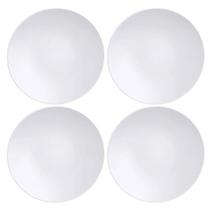 Kit 4 Pratos de Sobremesa Porcelana Branco 21cm Tramontina Sophia Redondo Mesa Posta