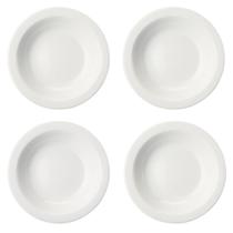 Kit 4 Pratos Fundo 22cm Em Porcelana Branca