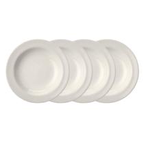 Kit 4 Pratos Fundo 23cm Porcelana Branca